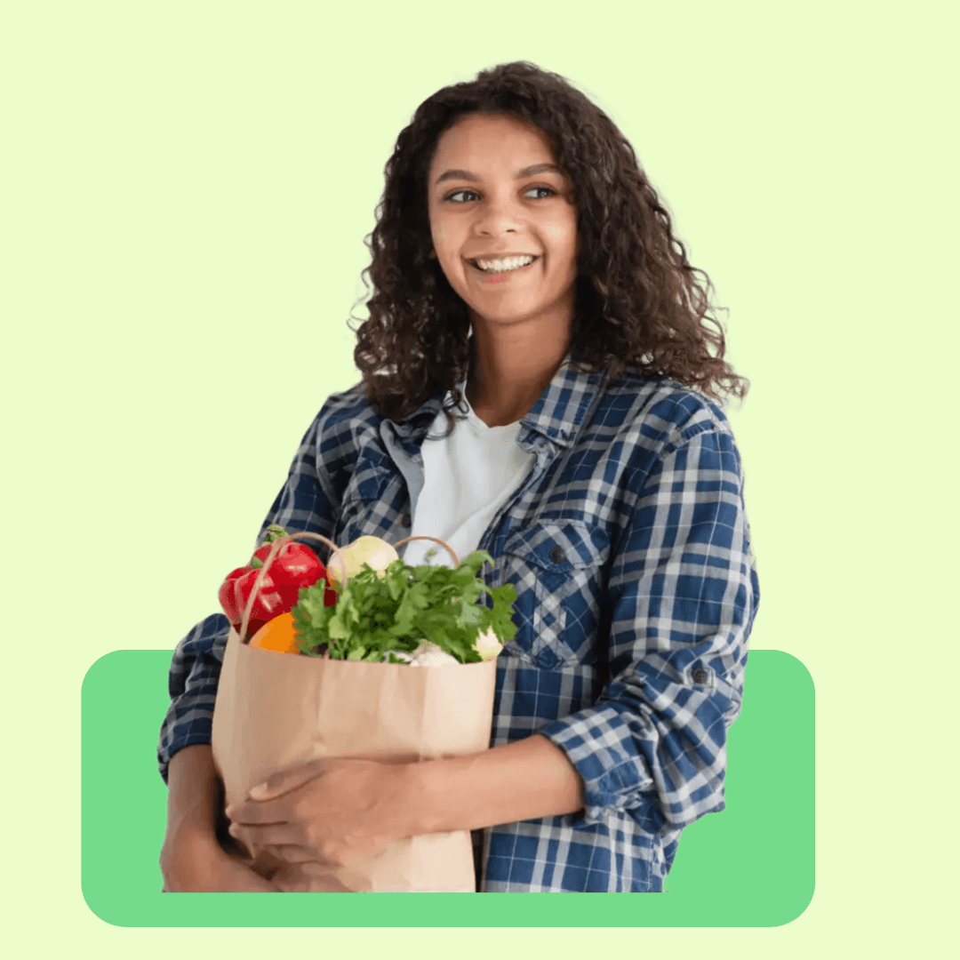 Girl with grocery